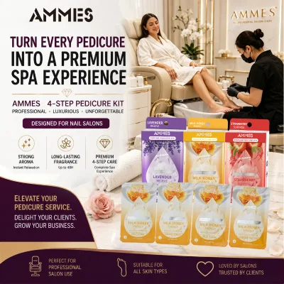 AMMES Luxurious Deluxe Pedicure Box 4 in 1 Kit Pedi Spa Professional Nail Salon Foot Spa Pedicure 4 Step