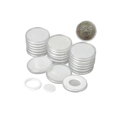 18/23/28/33/38/40/46mm Portable Coin Capsule Lightweight PS Coin Protector Round Collection Coin Storage Box With Eva Foam Ring