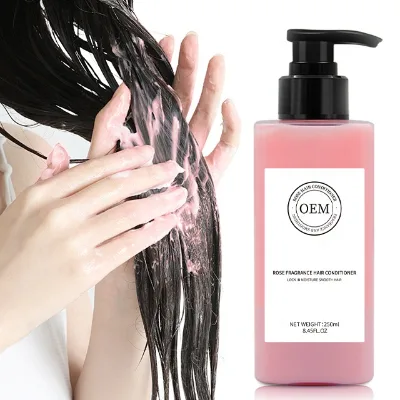 Guangzhou Supplier Wholesale Custom Private logo Smoothing Softening Long-lasting Fragrance Rose Hair Conditioner for Dry Hair