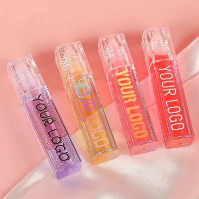 New Arrival Logo-free Makeup Organic Fruit Lip Oil Private Label Vegan Lasting Moisturize Lip Oil Custom Wholesale