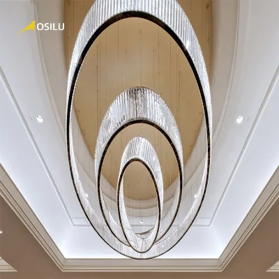 Customized Luxurious Round Crystal LED Pendant Light for Hotel Hall