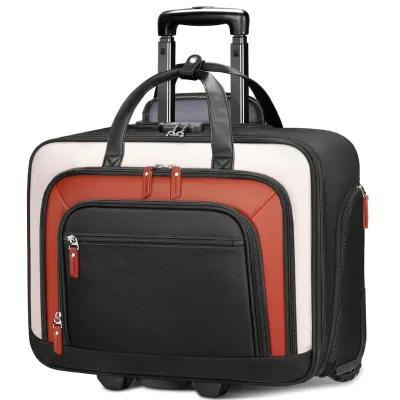 Rolling Laptop Briefcase for Women 17.3 Inch Insulated Carry-On Wheels Teacher Work Travel Business College