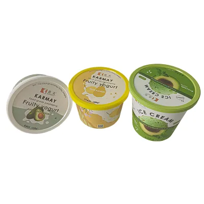 Frozend Plastic 500g Round White Pear Sour Cream Base with Lid