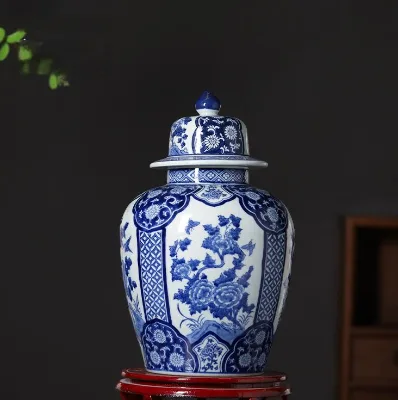 Fat blue and white ginger jar rentals home decoration reviews rustic ginger jar vase