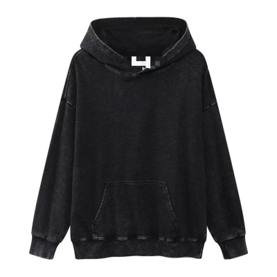 Lightweight Men 100% Cotton Terry Cloth Oversized Hoodie Spring Autumn Thin Casual Plain Solid Color Sweatshirt