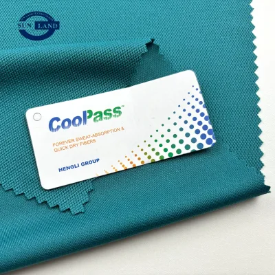 CoolPass 100% Polyester 75D Double-Sided Pique Mesh Fabric 150GSM Moisture Wicking Quick Dry for Polo Shirts