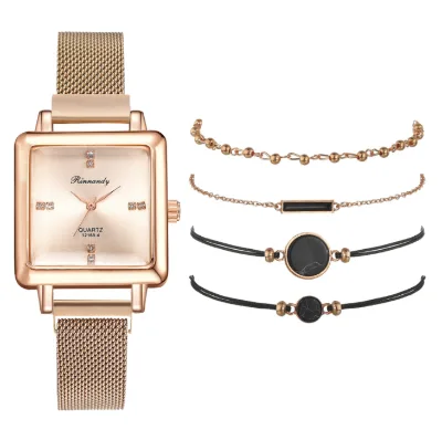 Gift Box Full of Steel Band Quartz Watch Bracelet Necklace Eardrop Gift Box Set Jewelry
