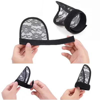 Adjustable Strap Black Brown Beige Hair Net for Weaving Ponytail Wig Cap Making Wrap Around Hair Ponytail