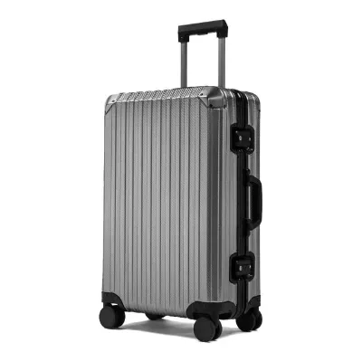 Boke Lightweight Waterproof Aluminum Unisex Business Trolley Suitcase with Lock and Zipper Large Capacity Luxury Style