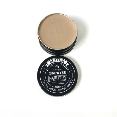 Custom Brand 100g/150g Aluminium Tin Belge/Dark Khaki Hair Clay for Men No Shine extreme Hold