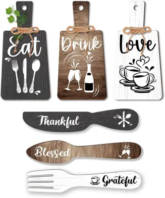 Modern Wood Sign Wall Hanging Decoration Wooden Plaque UV Printing DIY Art Letters for Home Office Gift Idea