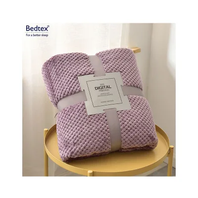 Coral Fleece Multifunction Outdoor Mora Gold Checkered Throw 6kg Car Blanket