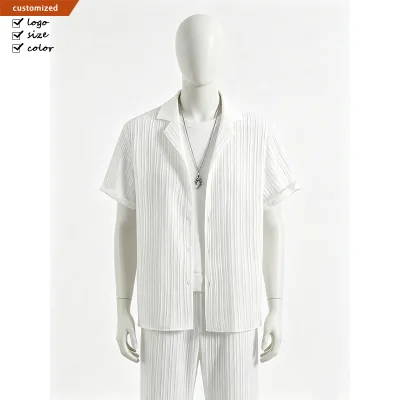Custom Stylish Men Two Piece Set Fashion Streetwear Outfit |Two-Piece Casual Outfit | Breathable Beachwear Shirt & Trouser