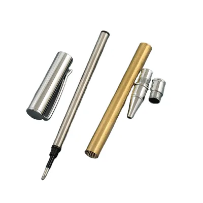Wood Turners Pen Turning Kit Solid Steel Brass Pencil Tube Parts Rose Gold Chrome DIY Woodturning Pen Making Kits