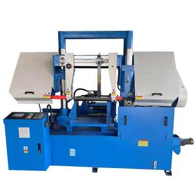 Band Saw Machine Double-column Hydraulic Clamping Manual 5.5KW Motor Process Workpieces Diameter 400/500/800/1000mm PLC Control