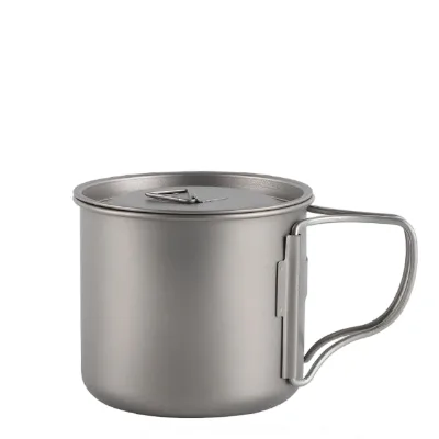 Multi Sized Outdoor Titanium Cup With Lid Pure Titanium Outdoor Mug Portable Cup