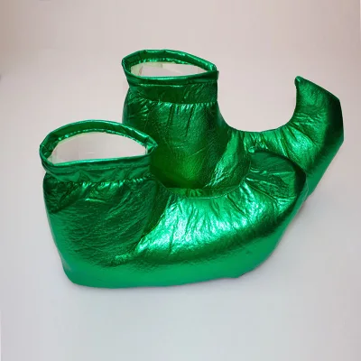 Christmas Men Masquerade Rave Party Jester Shoes Stage Performance Shoes Pointed Toe Mardi Gras Role-playing Clown Shoe Covers