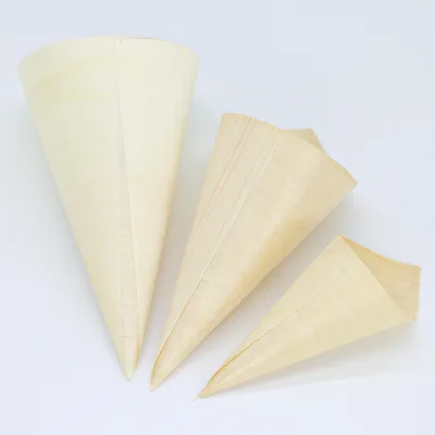 Eco-Friendly Wooden Cone for Serving and DIY Crafts