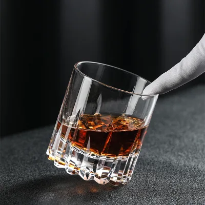 100% Handmade Carving Thick Bottom Heavy Manual Cutting Luxury Whiskey Glass