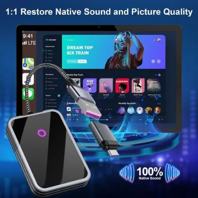 Boyi Carplay Wireless Adapter, 2-in-1 Android Auto 2024 Newly Car Box Converts Wired to Wireless Carplay Adapter Cars 2016+