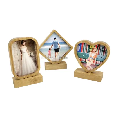 Sublimation Blank Bamboo Creative Photo Frame Custom Design Photo Print Picture Frame for Sublimation Photo