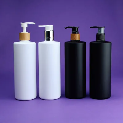 Heypack Brand Product Factory Wholesale OEM Biodegradable Cylindrical Matte Black 250ml 500ml PET Shampoo Bottle