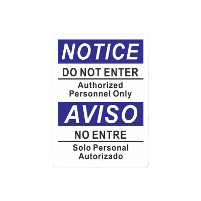 Bilingual Aluminum Safety Sign Do Not Enter-Authorized Personnel Only Durable Rust-free High Visibility for Properties Notice