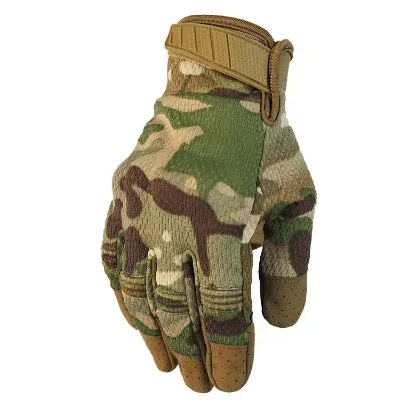Cycling Long Finger Leather Gloves Winter Non-Slip Wear Shock Proof Breathable Windproof Touch Screen Bicycle Motorbike Unisex