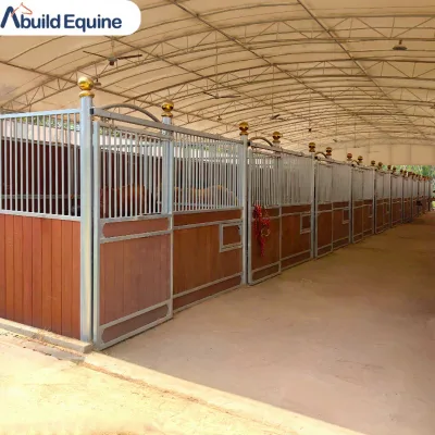 Safe Design Customized European Style Horse Stall Front Bamboo Board Sliding Door Horse Barn Equipment