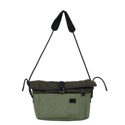 Olive Green Polyester Crossbody Shoulder Bag with Zipper & Hasp Closure Durable Casual for Unisex Daily Outdoor Use