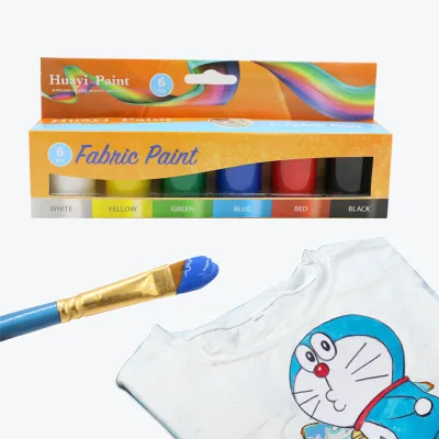 Bview Art 6 Colors High Quality Fabric Paint Waterproof T Shirt 20ml Fabric Paint Set