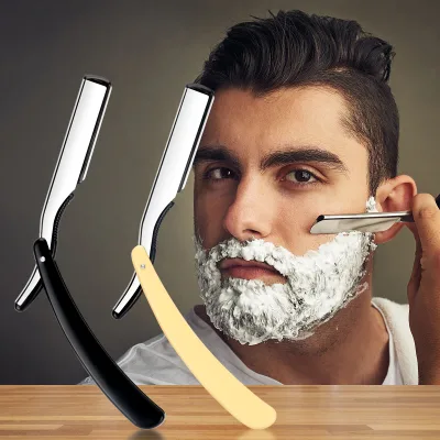 Abeis Logo Printed Handle Folding Single Blade Shaving Beard Razors Men's Shavers Barber Razors for Men