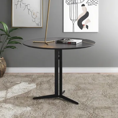 Light Luxury Minimalist Metal Console Table Small Tea Table with Popular Rock Panel Internet-Famous Extremely Stylish Design