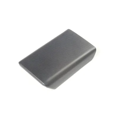 Carbon Fiber Pattern Universal Car Armrest Protector Center Console Box ABS Cushion Cover Matte Black for Tesla 2024+ Highland