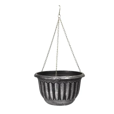 New Design Indoor Hanging Flower Pot with Chain Vertical Stripe Planter Wholesale Gift Decorative Hanging Baskets for Flowers