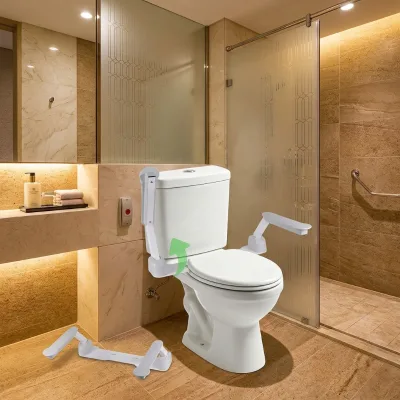 Homedec HD-1451 Foldable Toilet Safety Rails Adjustable Wall Mount Grab Bars Anti-Slip Eco-Friendly 5-Year Warranty for Elderly