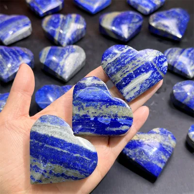 Factory Crystal Stone Carved Decorations Healing Gemstone Lapis Lazuli Heart Stone for Sale