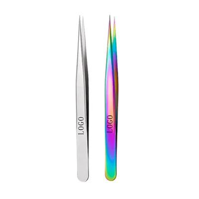 1# Peacock Clip Stainless Steel Eyelash Tweezers Wholesale Custom Logo Custom Private Label Lash Eyelash Extension Tweezers