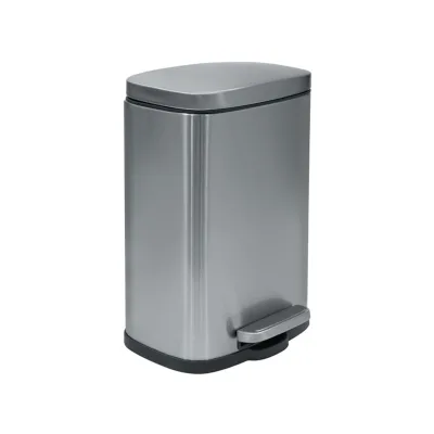Household 20L Stainless Steel Metal Pedal Garbage Bin Kitchen Touchless Garbage Bin with Lid