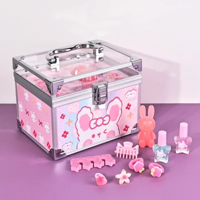 Durable Plastic Nail Art Kit for Kids Complete Set with Nail Stickers Glitter Safe & Easy to Use CPSR Certified Girl Toy Gift