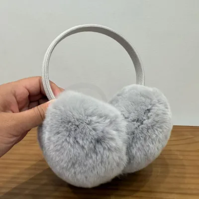 Beautiful Girls Rex Rabbit Fur Cross Hair Band Warm Ear Muffs Female Best Headband Earmuffs