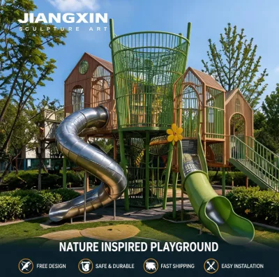 Scenic Park Viral Playground Set Integrated Climbing & Slide