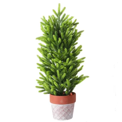 Factory Supply High Quality Modern Style Christmas Tree Artificial Christmas Small Tree with Earthenware Pot