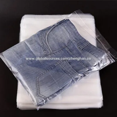 Plastic OPP bag, high quality durable transparent plastic garment packaging bag with self adhesive