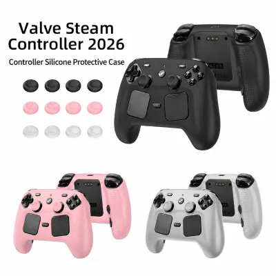 Premium Silicone Case for Steam Controller 2026 ,Silicone Protective Cover for Steam Gaming Controller 2026 with Thumbstick Caps