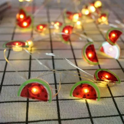 USB Charge Plastic LED String Light 2M 20LEDs Fairy Watermelon Shape Luminous Light String Holiday Party Decoration