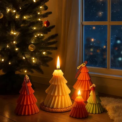 3D spiral conical folding Christmas tree candle silicone mold - Christmas fragrance candle decoration item
