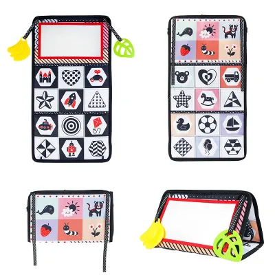 High Contrast Black and White Baby Sensory Toy Soft Tummy Crawl Developmental Mirror Brain Development Tool