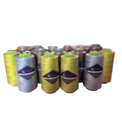 High Speed Spun Luggage Leather Medium Thick Large Roll 100% Polyester Dyed Sewing Thread 203 202