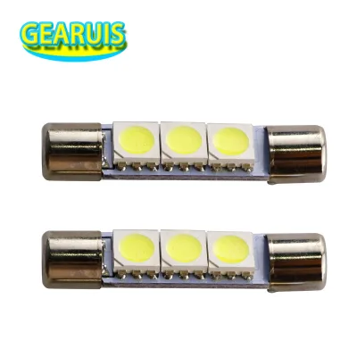Festoon T6.3 28MM 31MM 3 SMD 5050 LED Car Vehicle Interior Sun Visor Vanity Mirror Lights Makeup Light 12V White